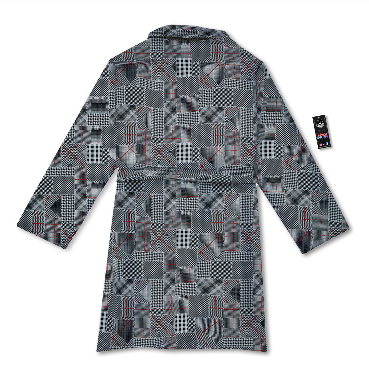 Patchwork Glen Plaid Print Pattern Bathrobe-grizzshop