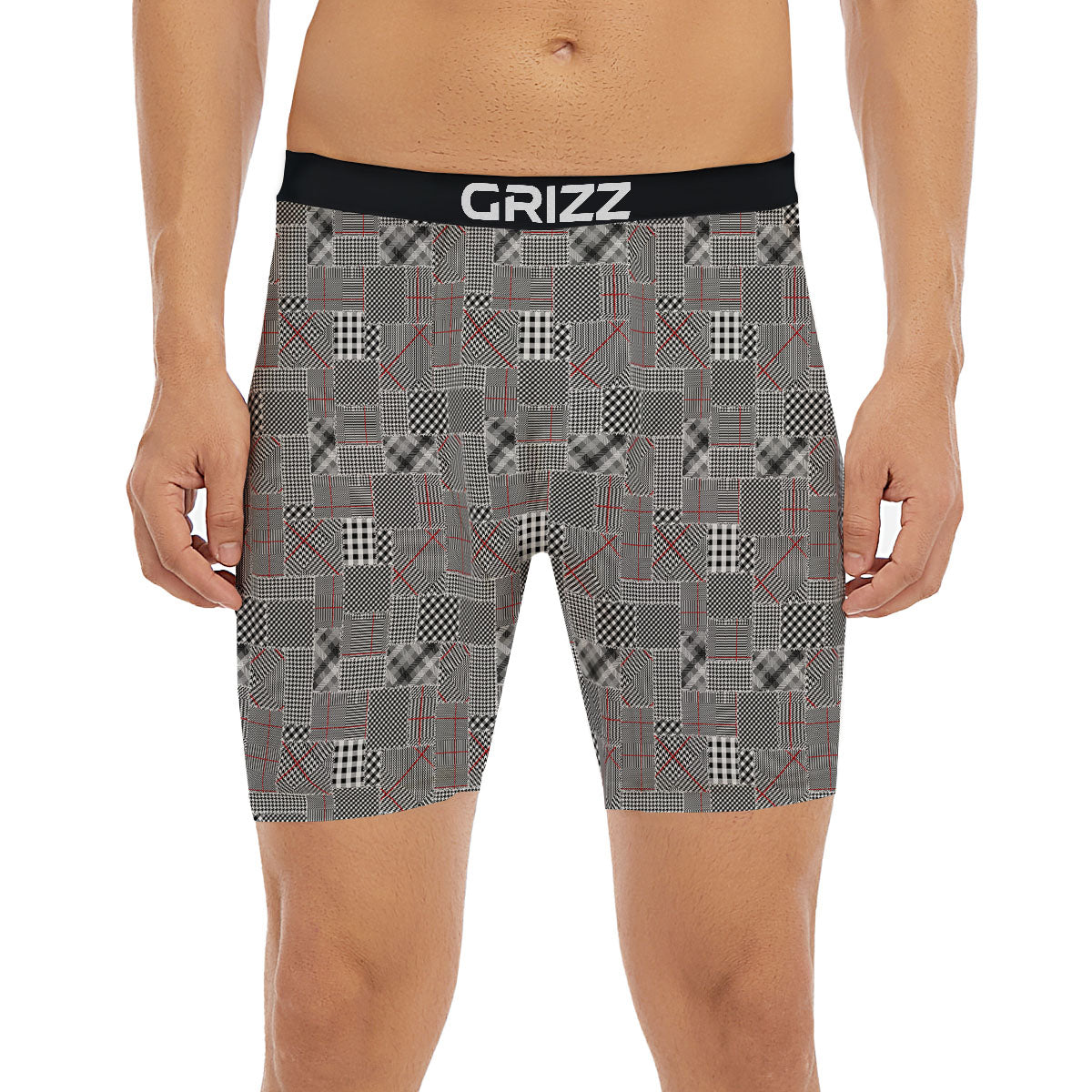 Patchwork Glen Plaid Print Pattern Boxer Briefs-grizzshop