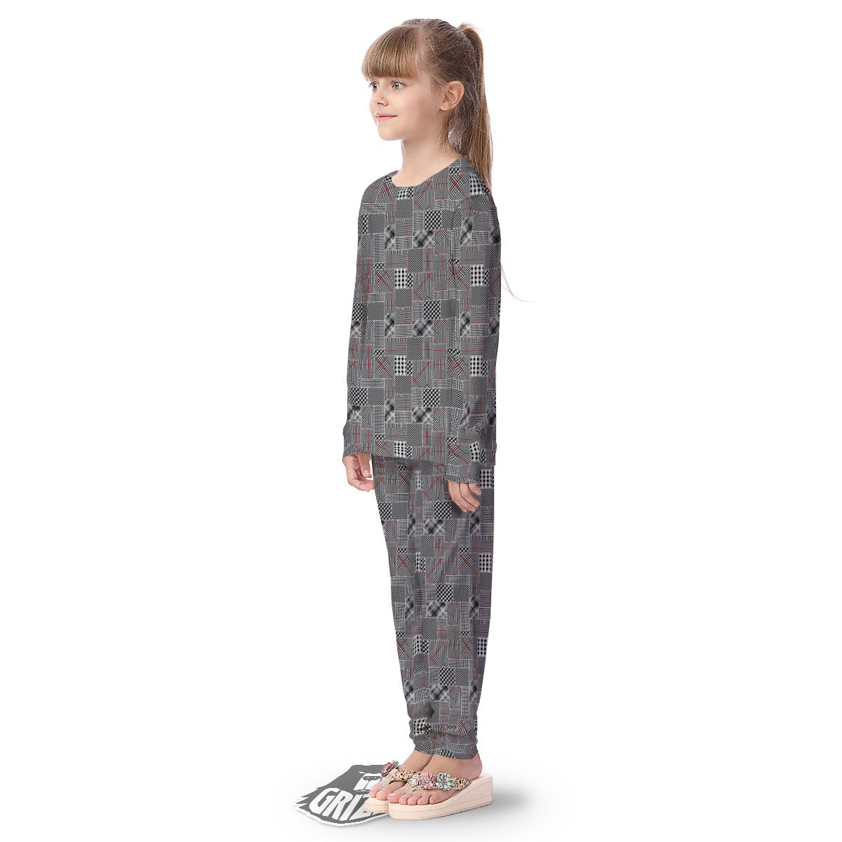 Patchwork Glen Plaid Print Pattern Kid's Pajamas-grizzshop