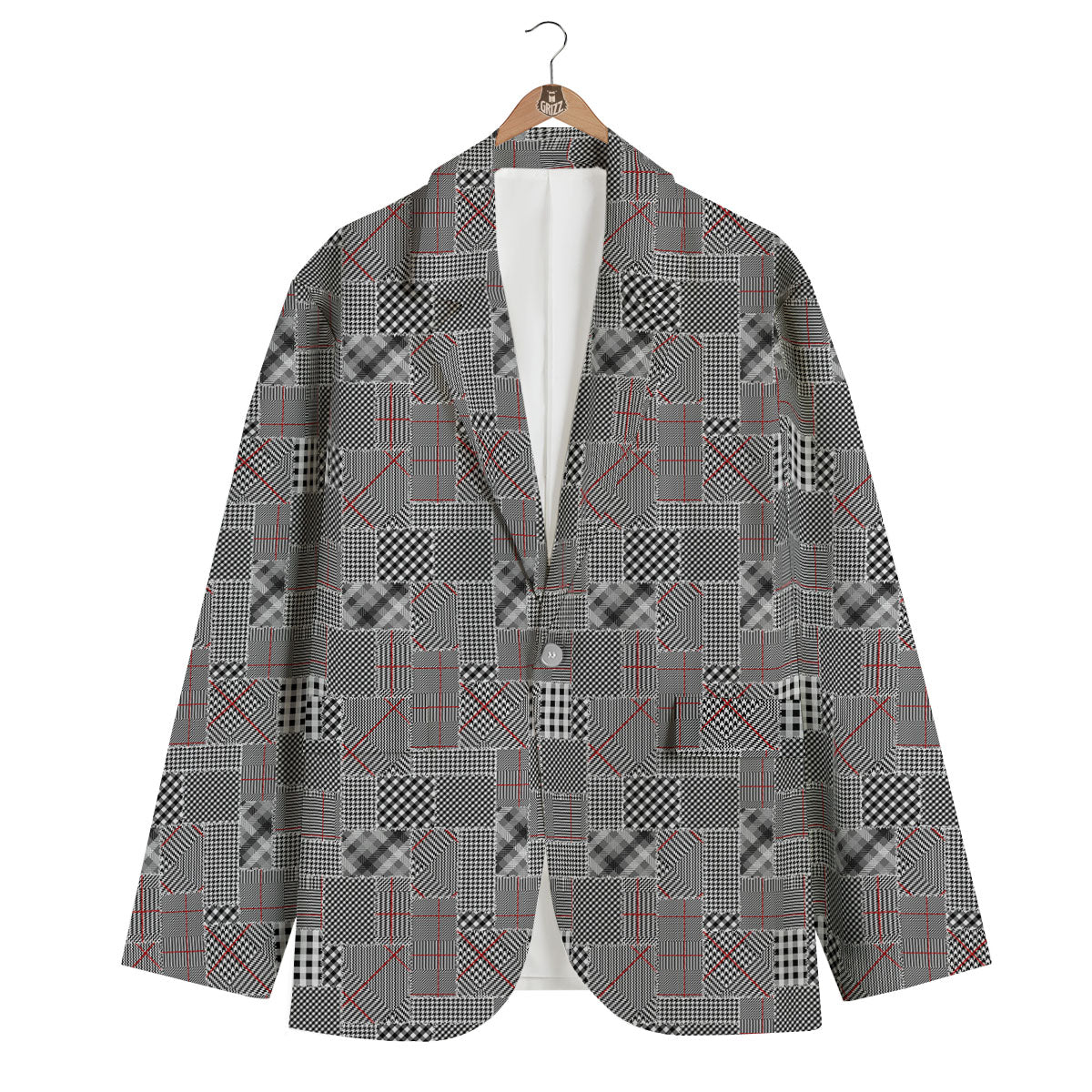 Patchwork Glen Plaid Print Pattern Men's Blazer-grizzshop