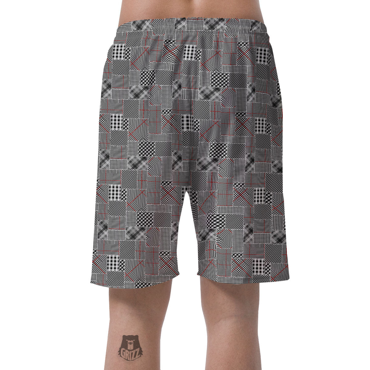 Patchwork Glen Plaid Print Pattern Men's Shorts-grizzshop