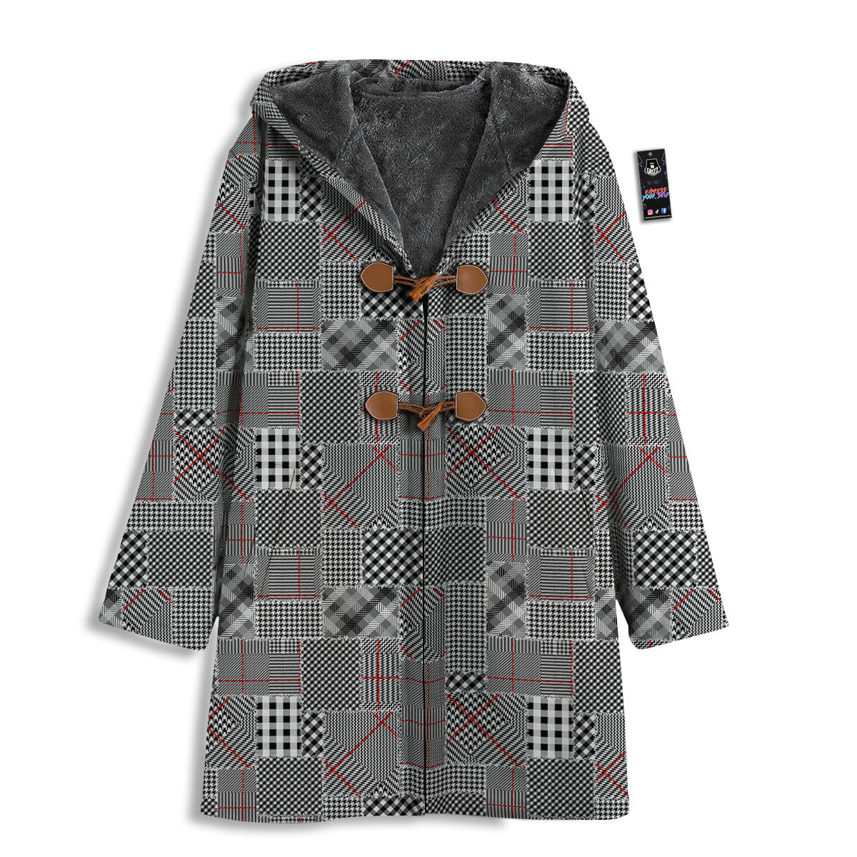 Patchwork Glen Plaid Print Pattern Men's Windbreaker Jacket-grizzshop
