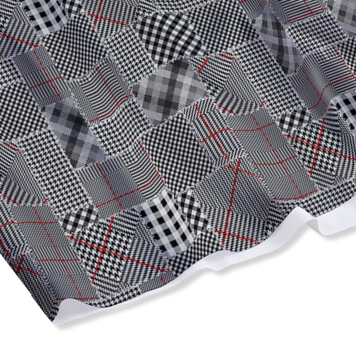 Patchwork Glen Plaid Print Pattern Mesh Shorts