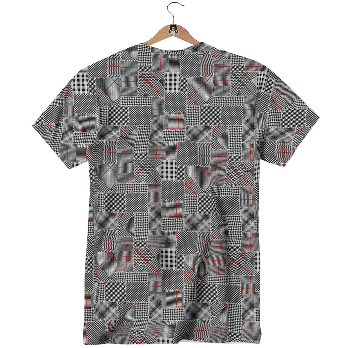 Patchwork Glen Plaid Print Pattern T-Shirt-grizzshop