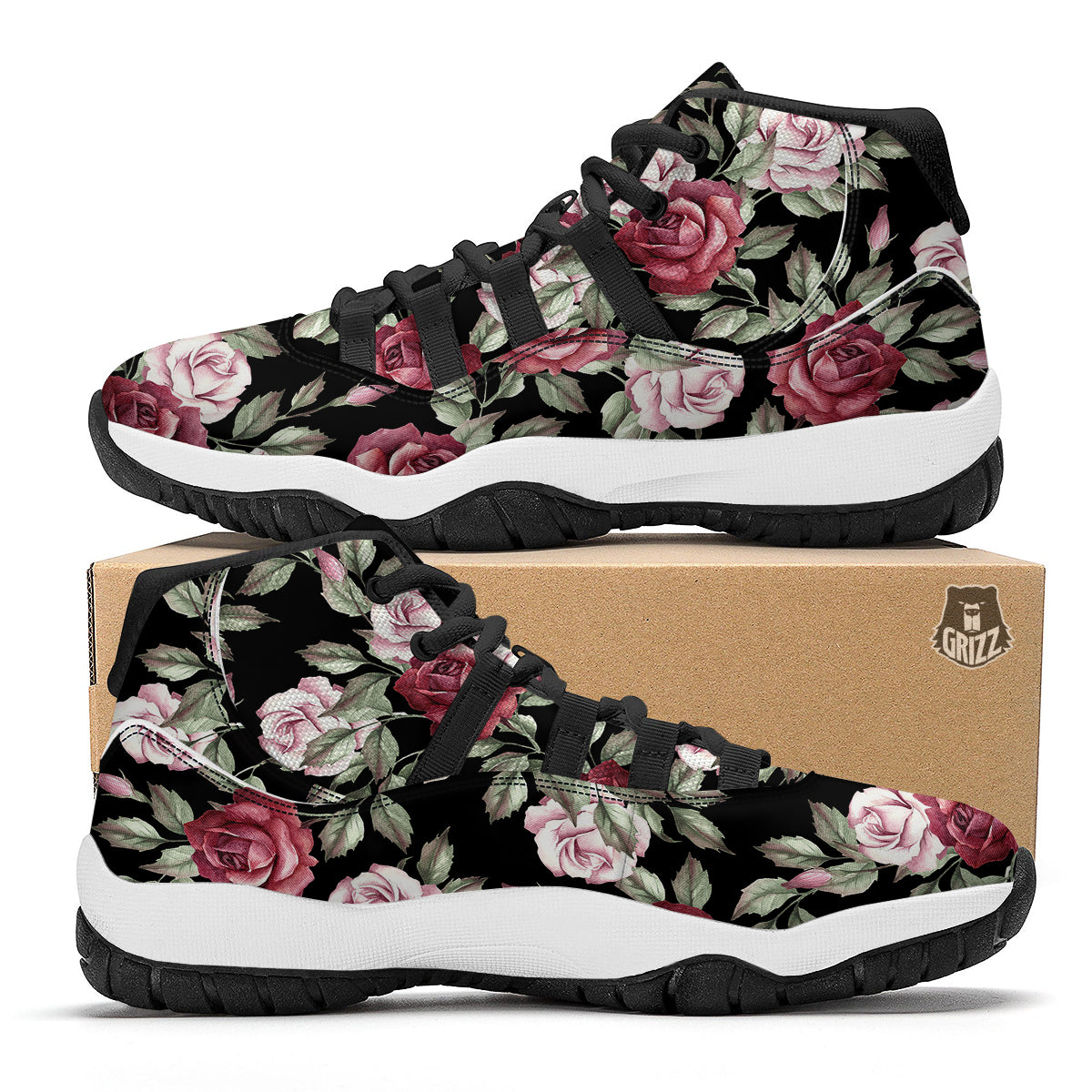 Patchwork Grunge Native American Print Pattern Black Bball Shoes-grizzshop