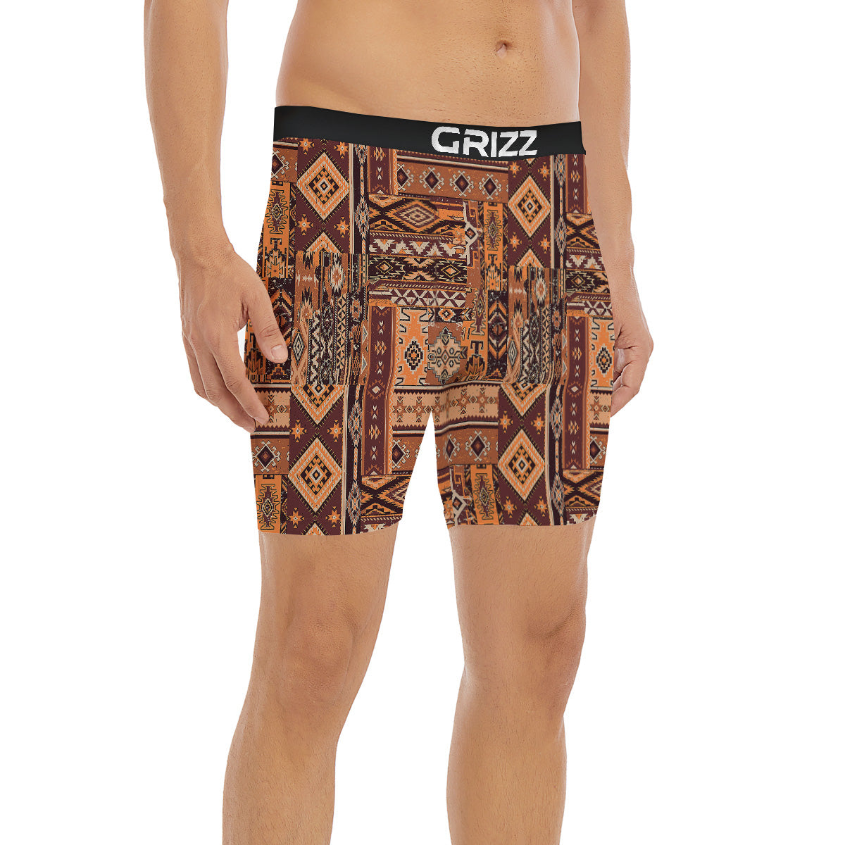 Patchwork Grunge Native American Print Pattern Boxer Briefs-grizzshop