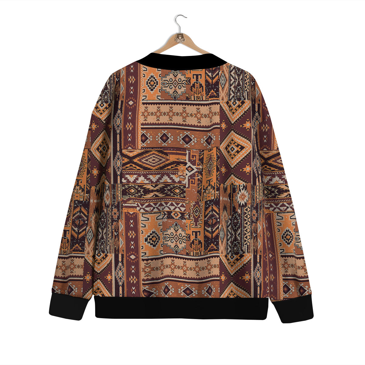 Patchwork Grunge Native American Print Pattern Cardigan-grizzshop