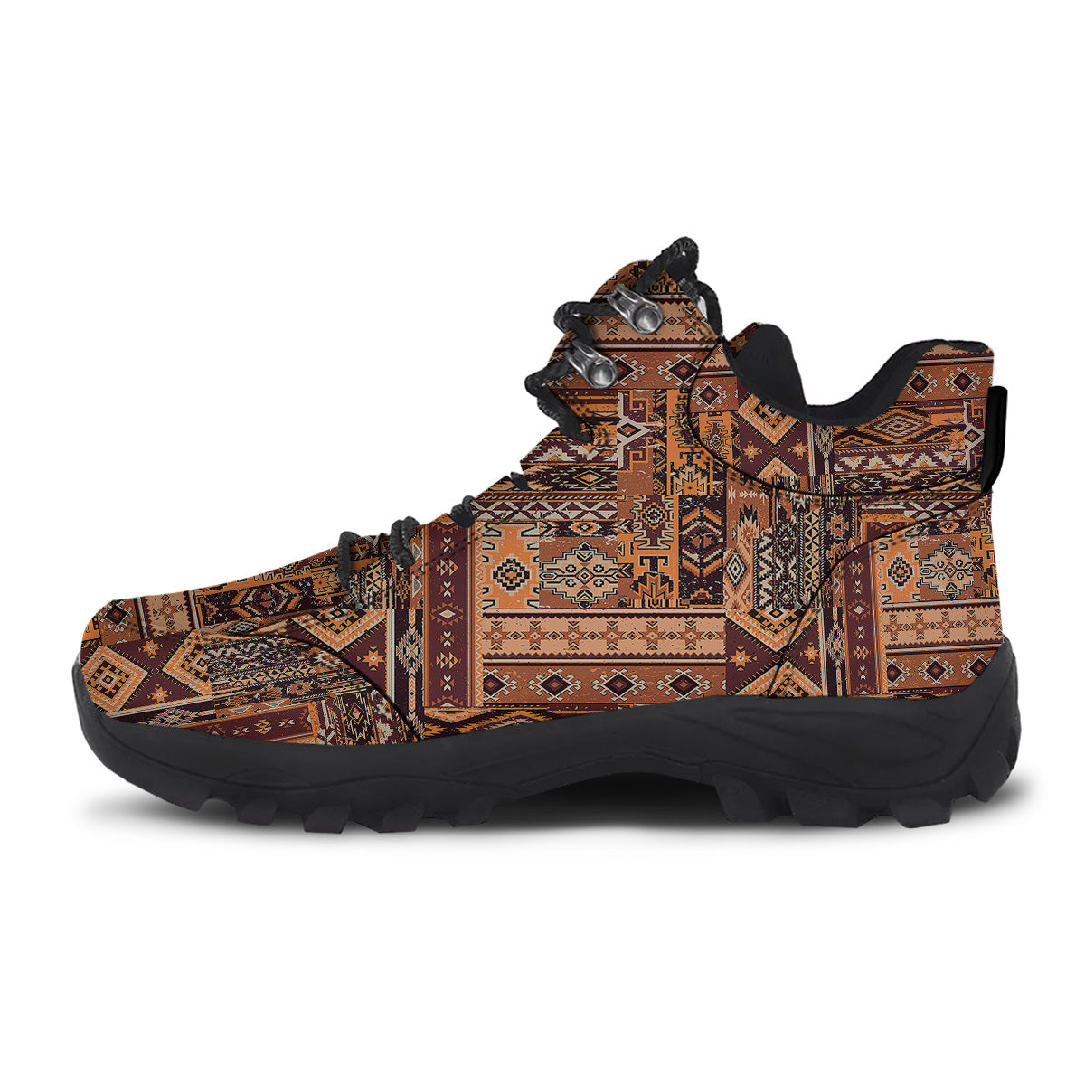 Patchwork Grunge Native American Print Pattern Hiking Shoes-grizzshop