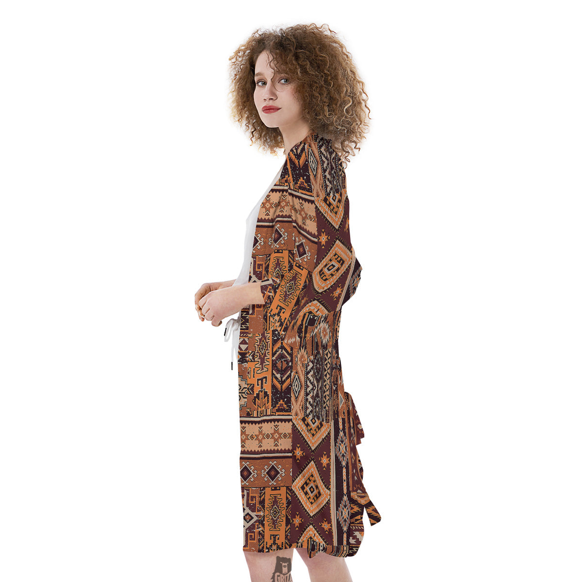 Patchwork Grunge Native American Print Pattern Kimono-grizzshop