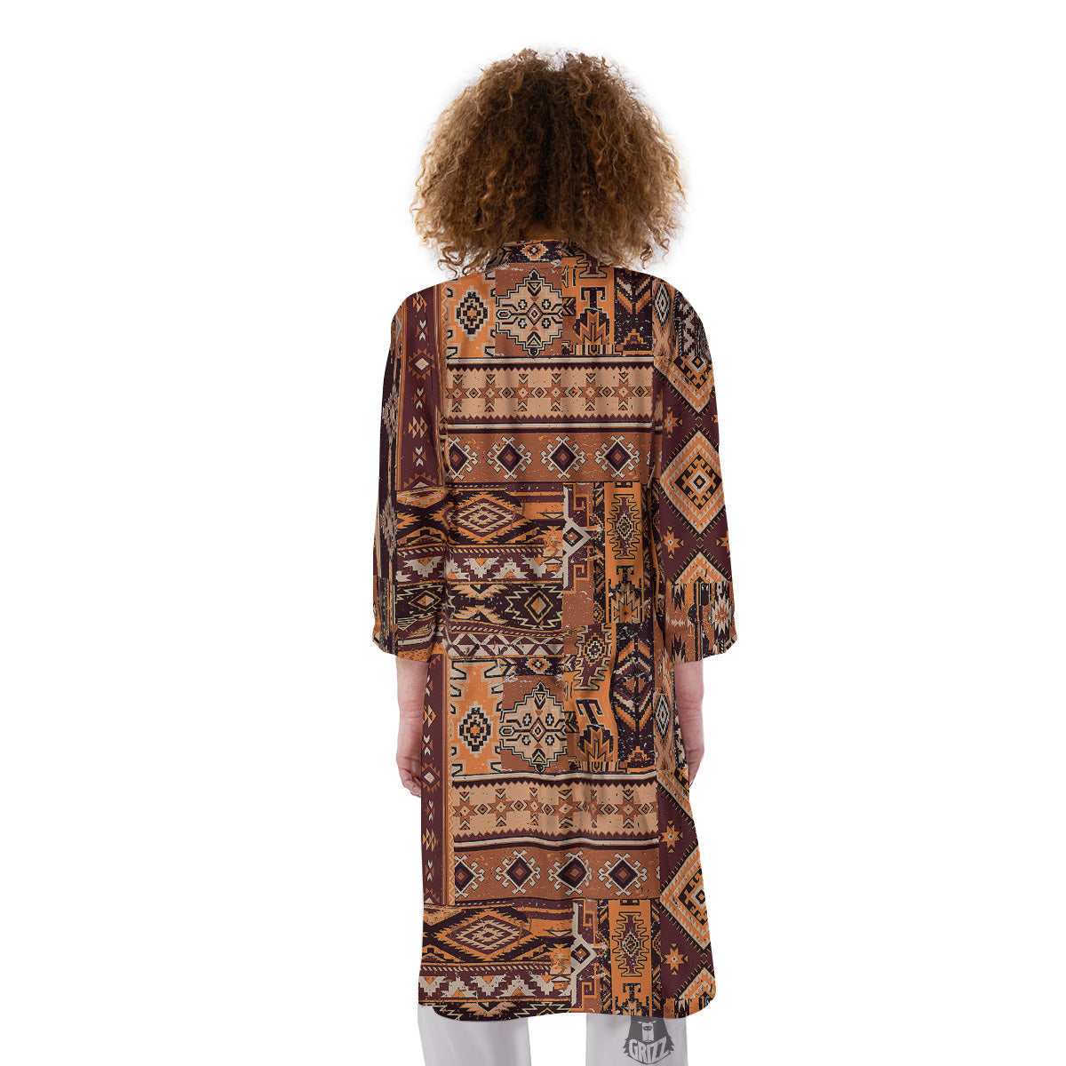 Patchwork Grunge Native American Print Pattern Kimono-grizzshop