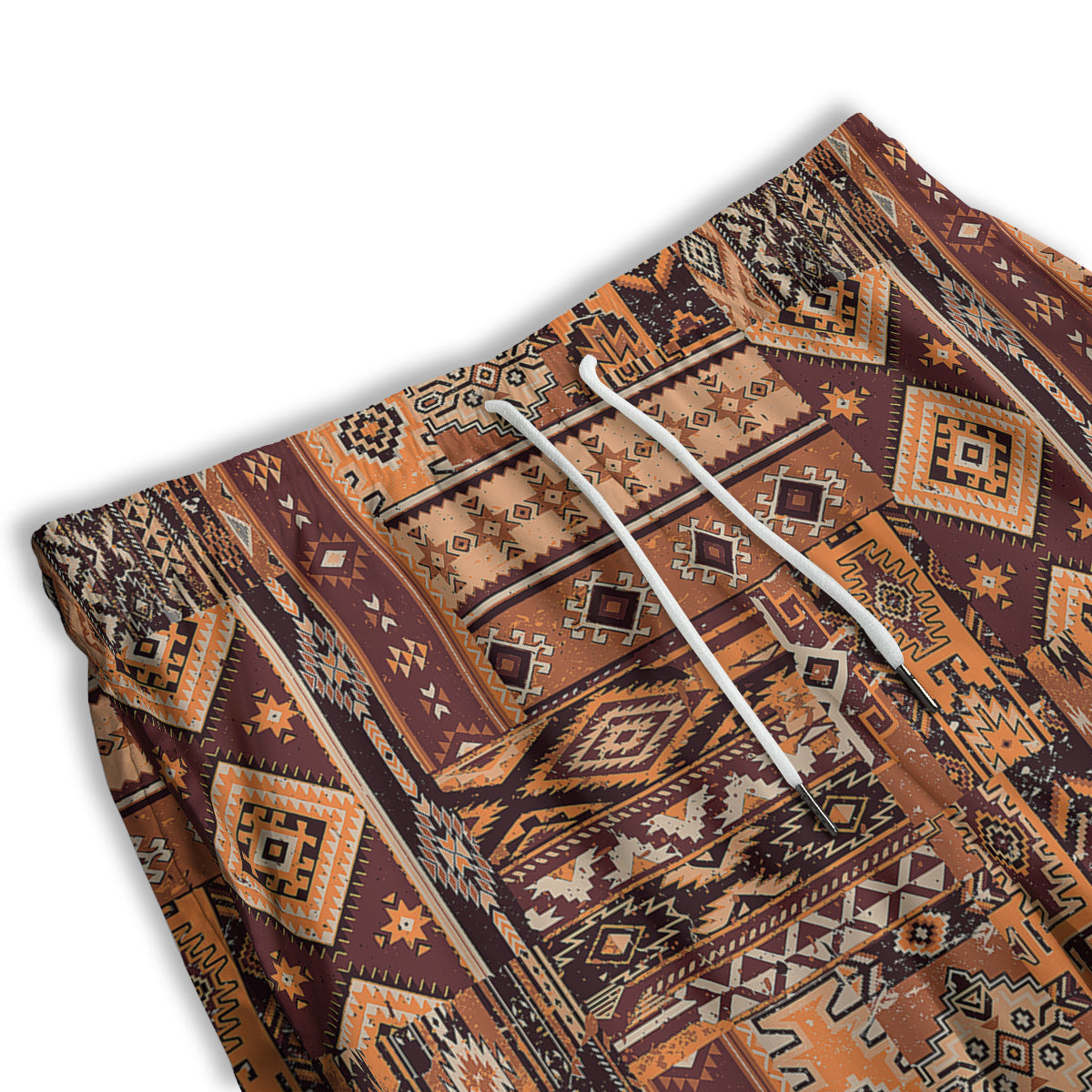 Patchwork Grunge Native American Print Pattern Men's Athletic Shorts