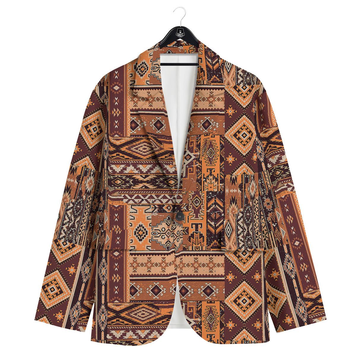 Patchwork Grunge Native American Print Pattern Men's Sport Coat-grizzshop
