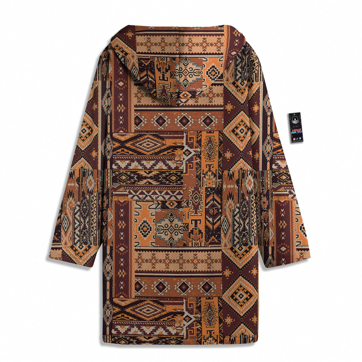 Patchwork Grunge Native American Print Pattern Men's Windbreaker Jacket-grizzshop