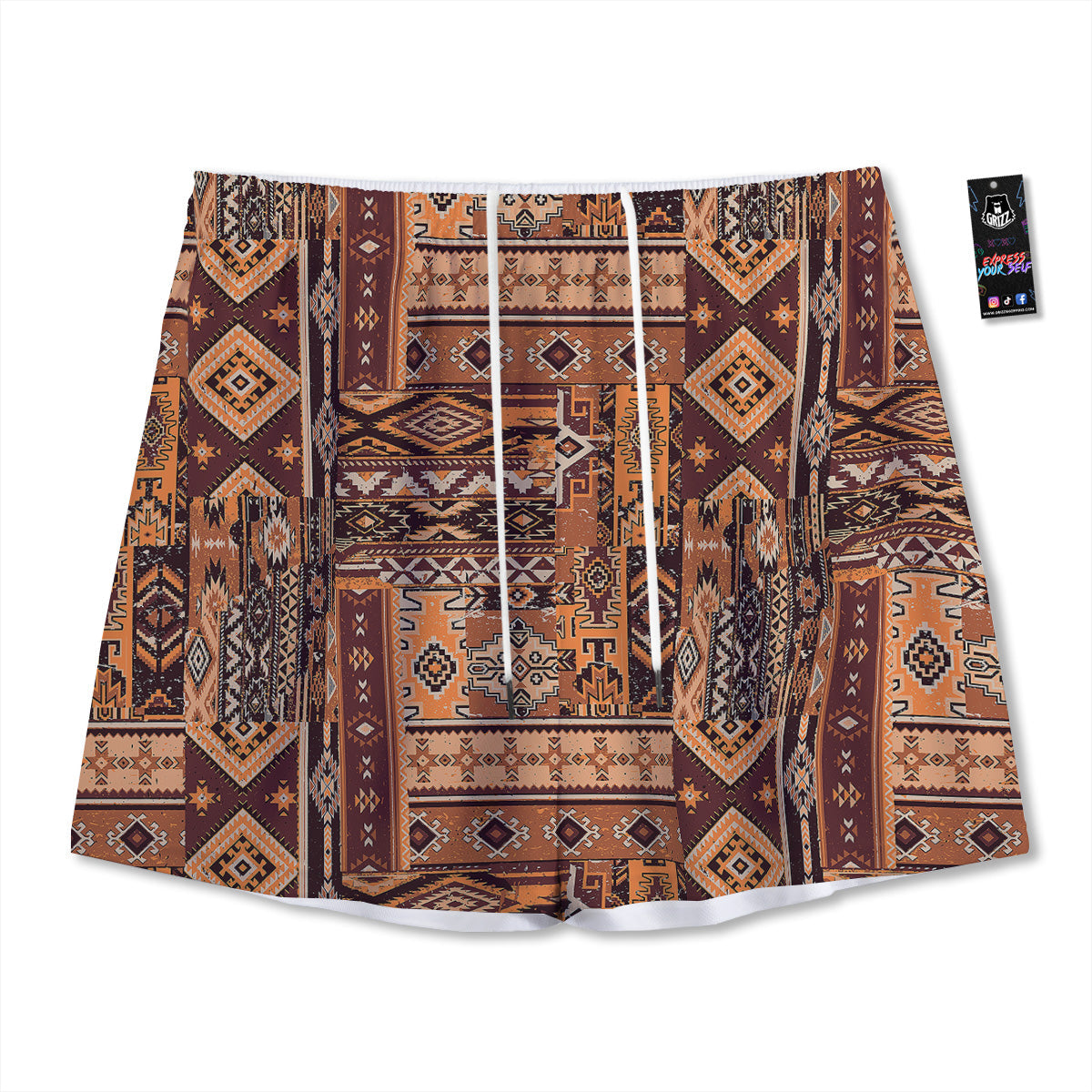 Planets Doodle Print Pattern Mesh Shorts