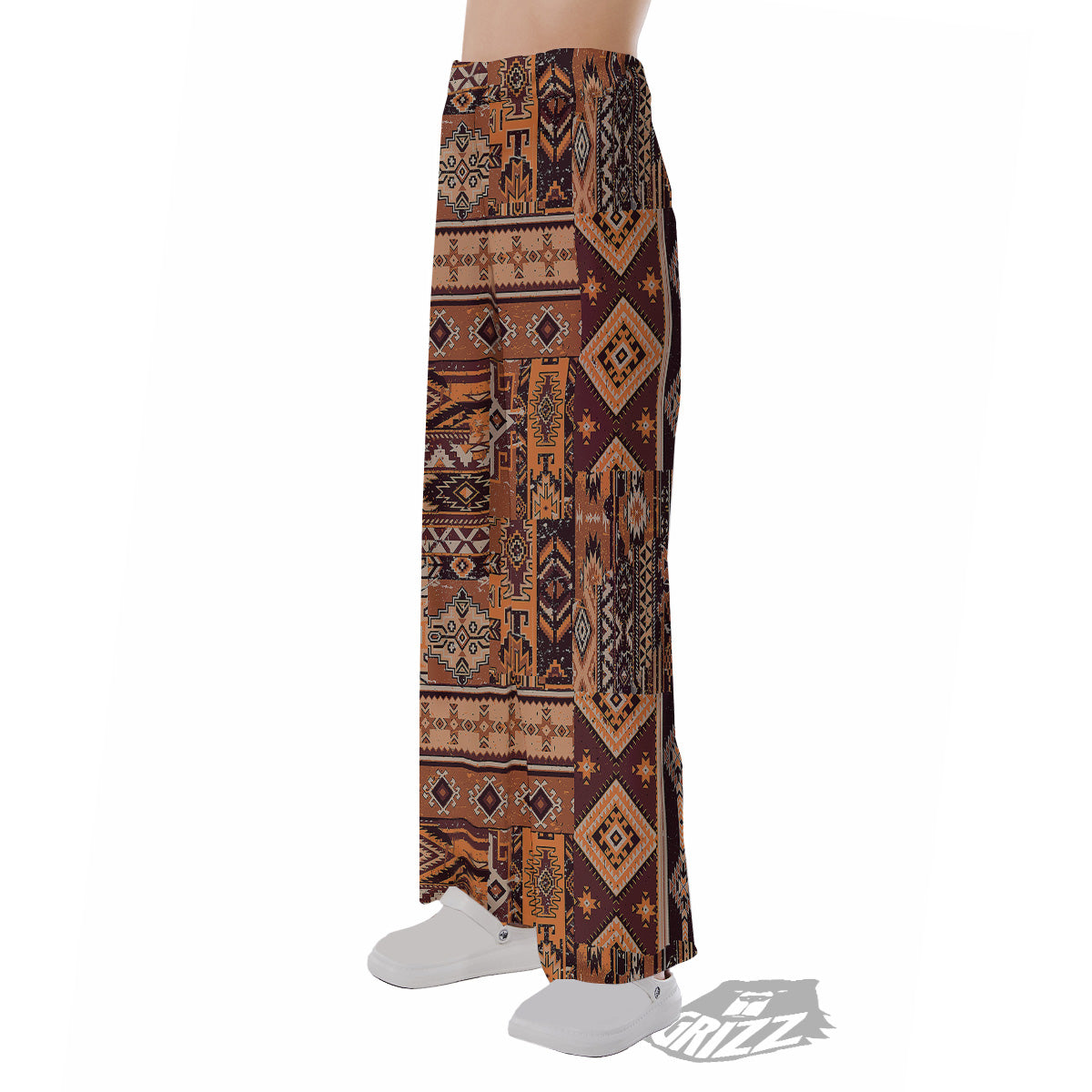 Patchwork Grunge Native American Print Pattern Pajama Pants-grizzshop