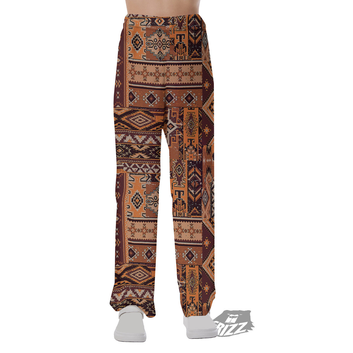Patchwork Grunge Native American Print Pattern Pajama Pants-grizzshop