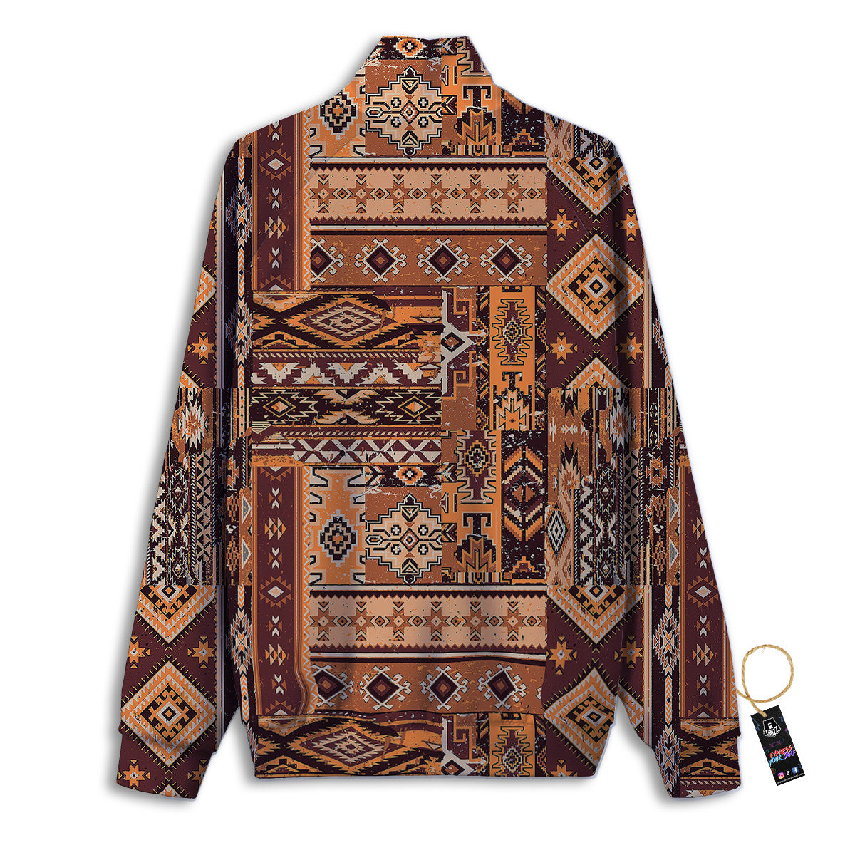 Patchwork Grunge Native American Print Pattern Track Jacket-grizzshop