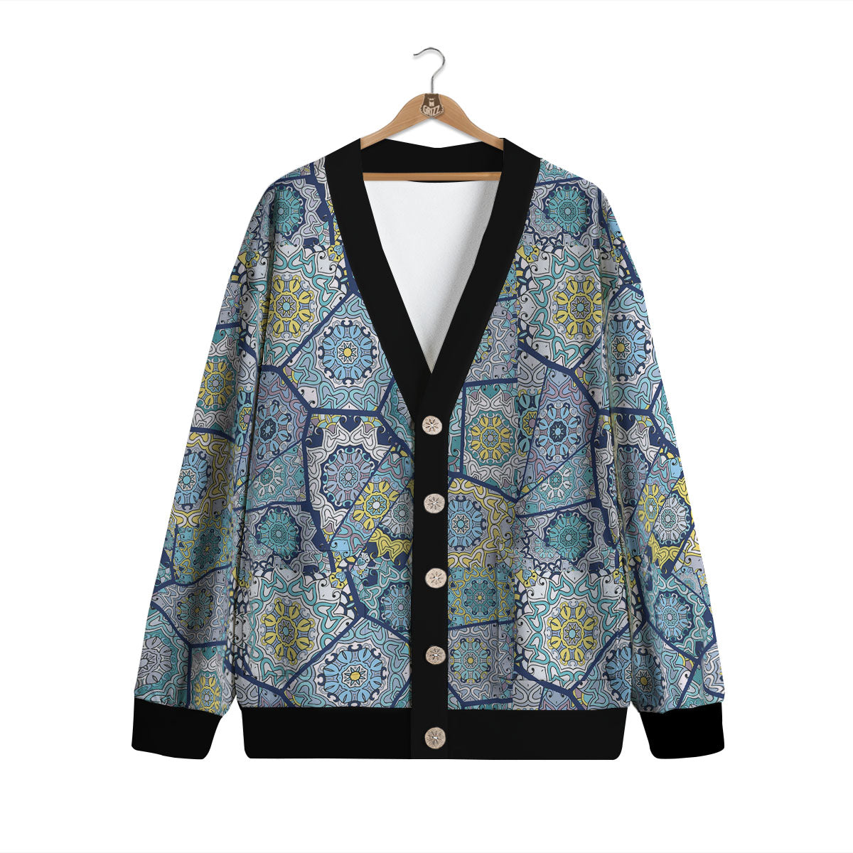 Patchwork Indian Floral Print Pattern Cardigan-grizzshop