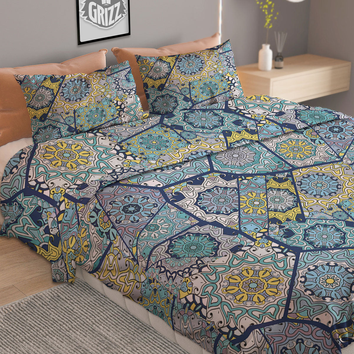 Patchwork Indian Floral Print Pattern Duvet Cover Bedding Set