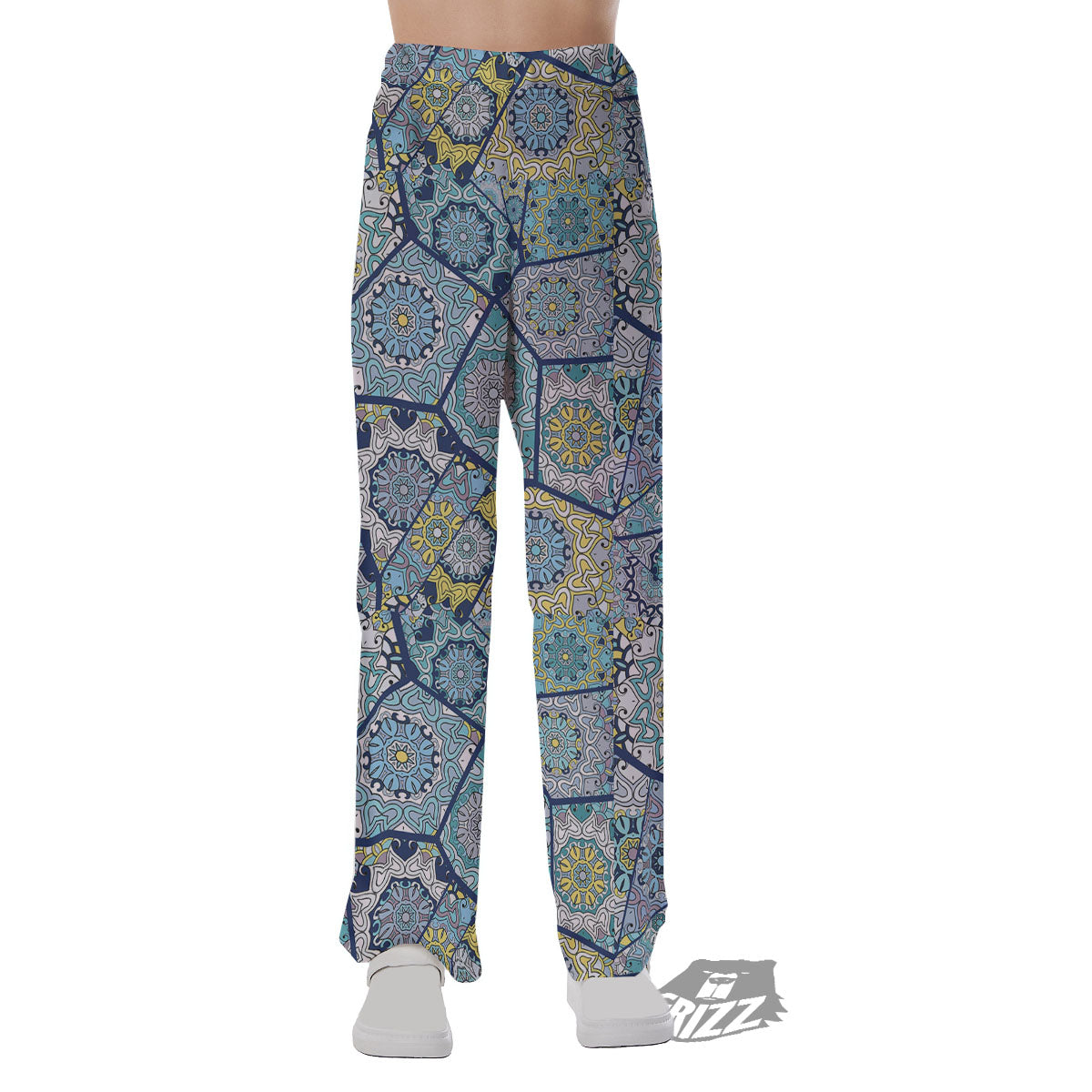 Patchwork Indian Floral Print Pattern Pajama Pants-grizzshop