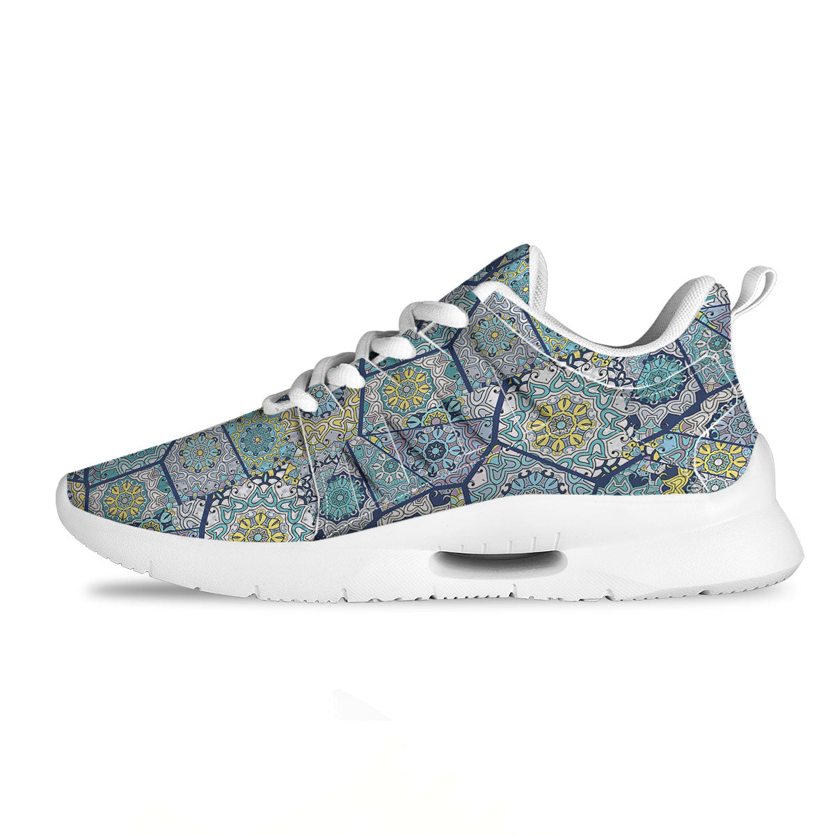 Patchwork Indian Floral Print Pattern Tennis Shoes-grizzshop