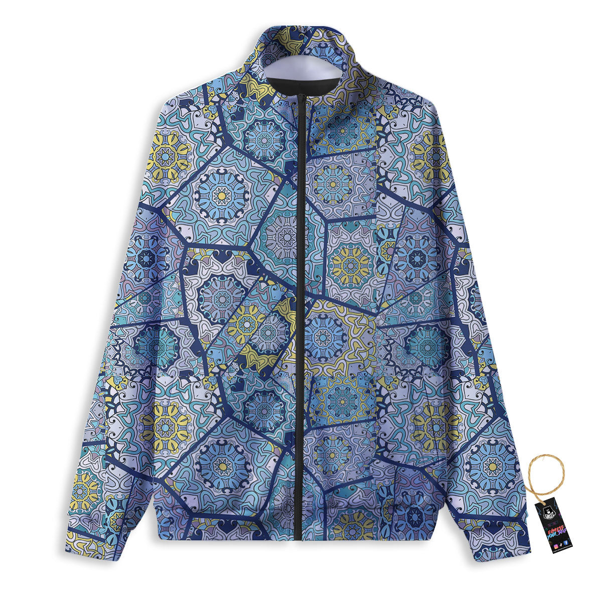 Patchwork Indian Floral Print Pattern Track Jacket-grizzshop