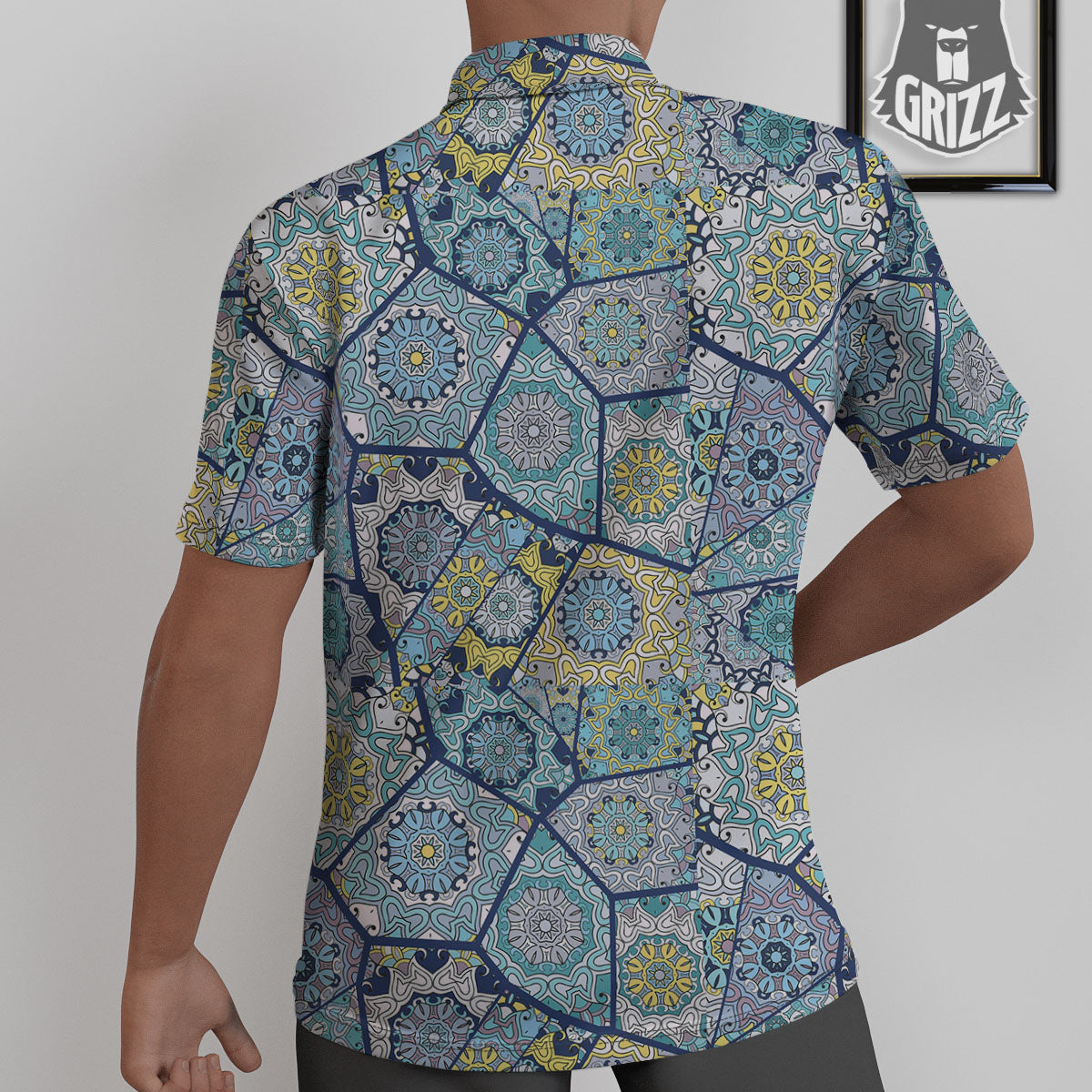 Patchwork Indian Floral Print Pattern Untucked Shirts-grizzshop