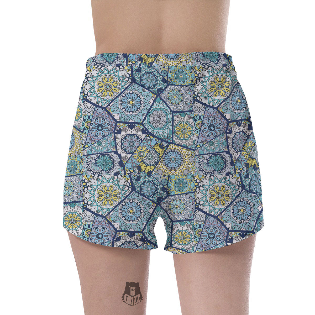 Patchwork Indian Floral Print Pattern Women's Shorts-grizzshop