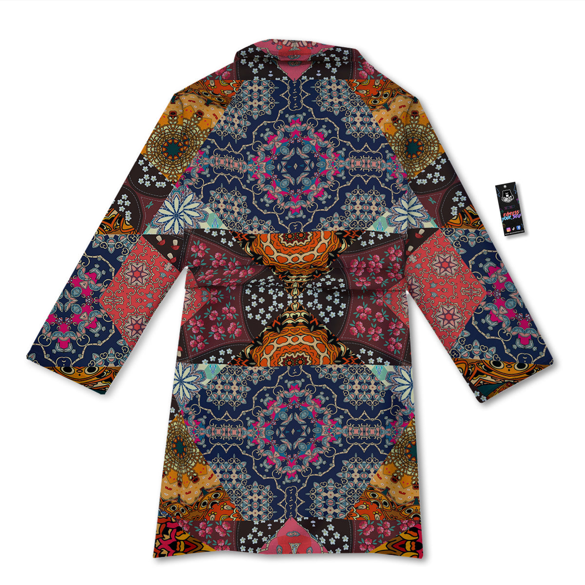 Patchwork Indian Flower Mandala Print Pattern Bathrobe-grizzshop