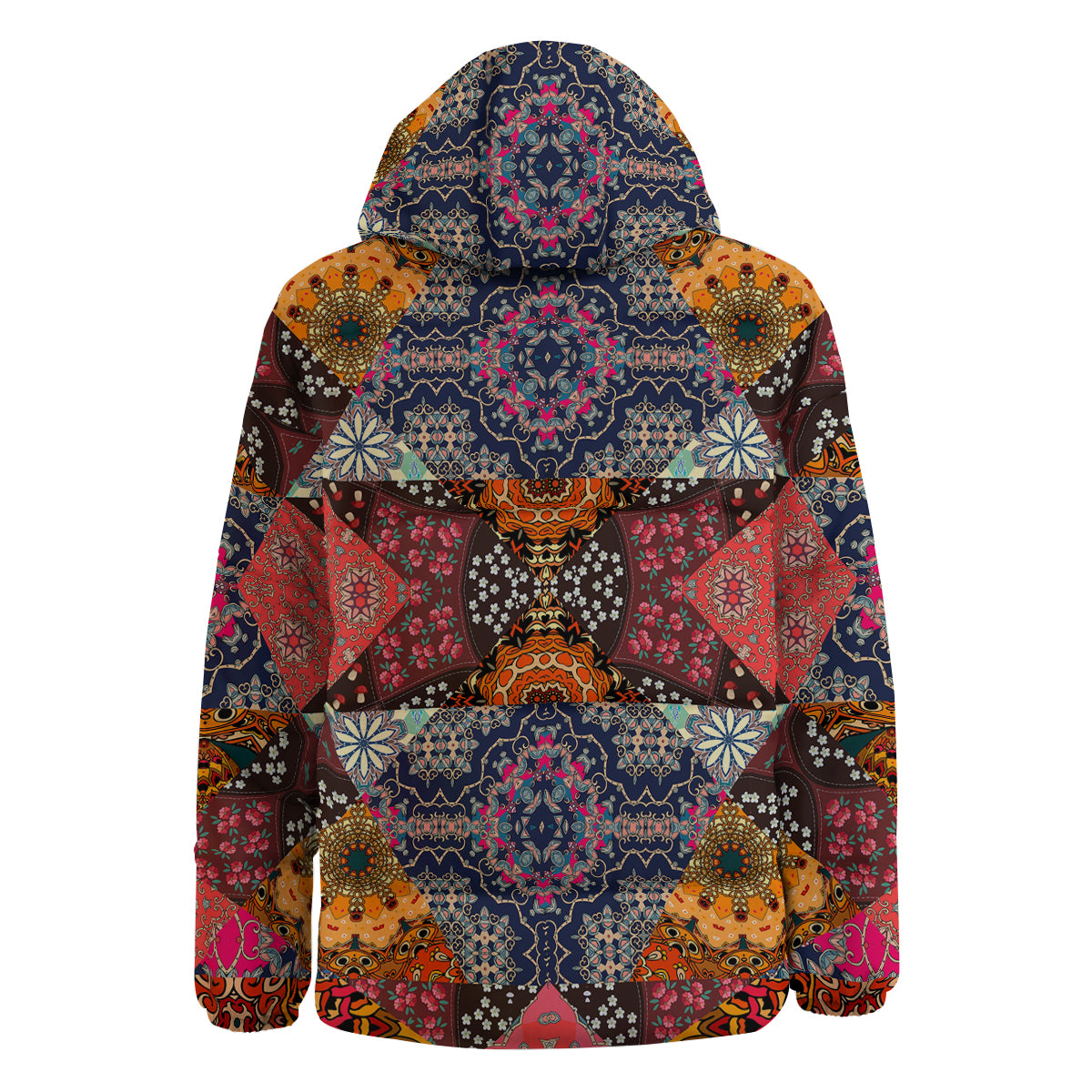 Patchwork Indian Flower Mandala Print Pattern Down Jacket-grizzshop