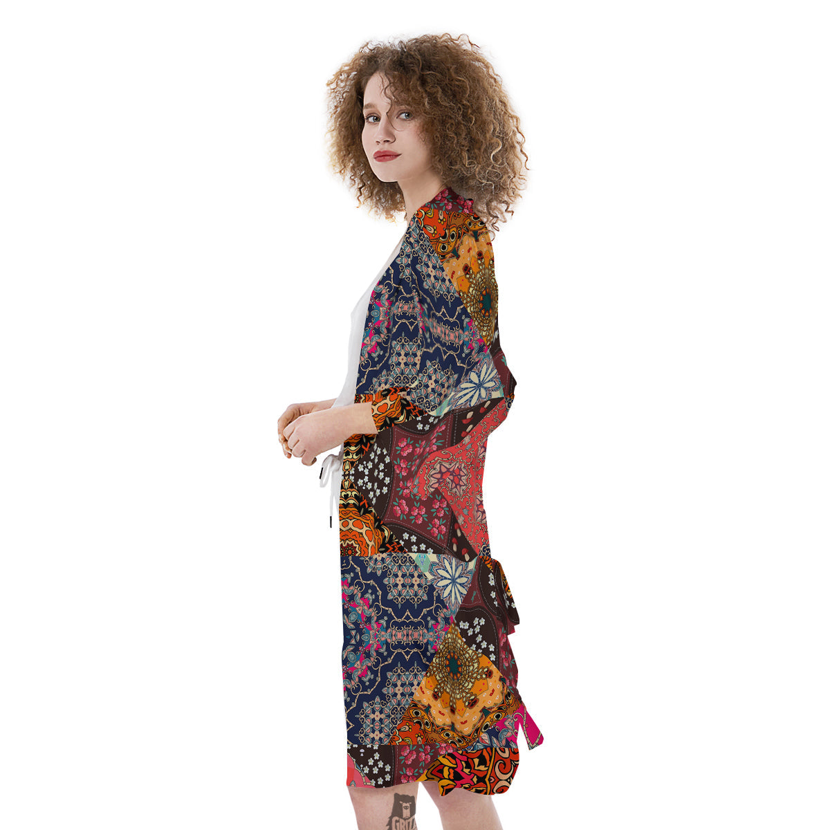 Patchwork Indian Flower Mandala Print Pattern Kimono-grizzshop
