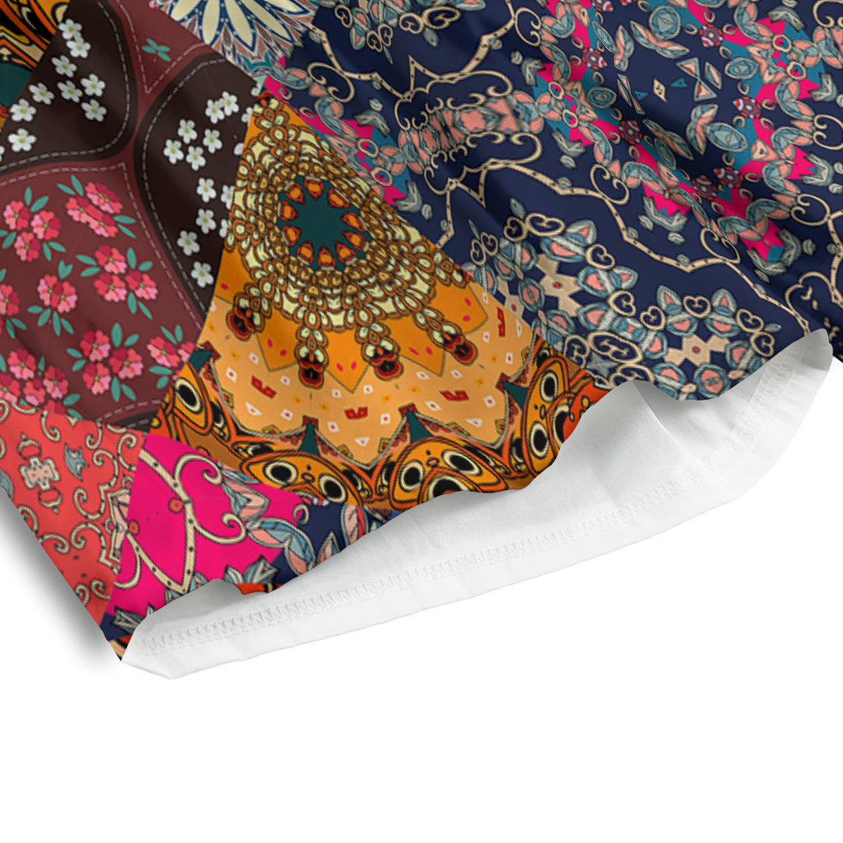 Patchwork Indian Flower Mandala Print Pattern Men's Athletic Shorts