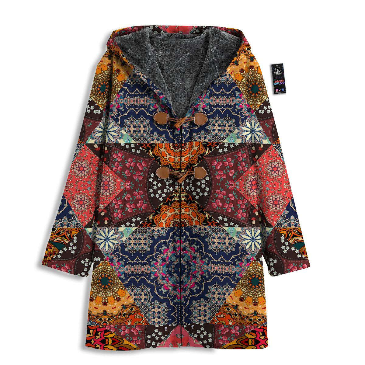 Patchwork Indian Flower Mandala Print Pattern Men's Windbreaker Jacket-grizzshop
