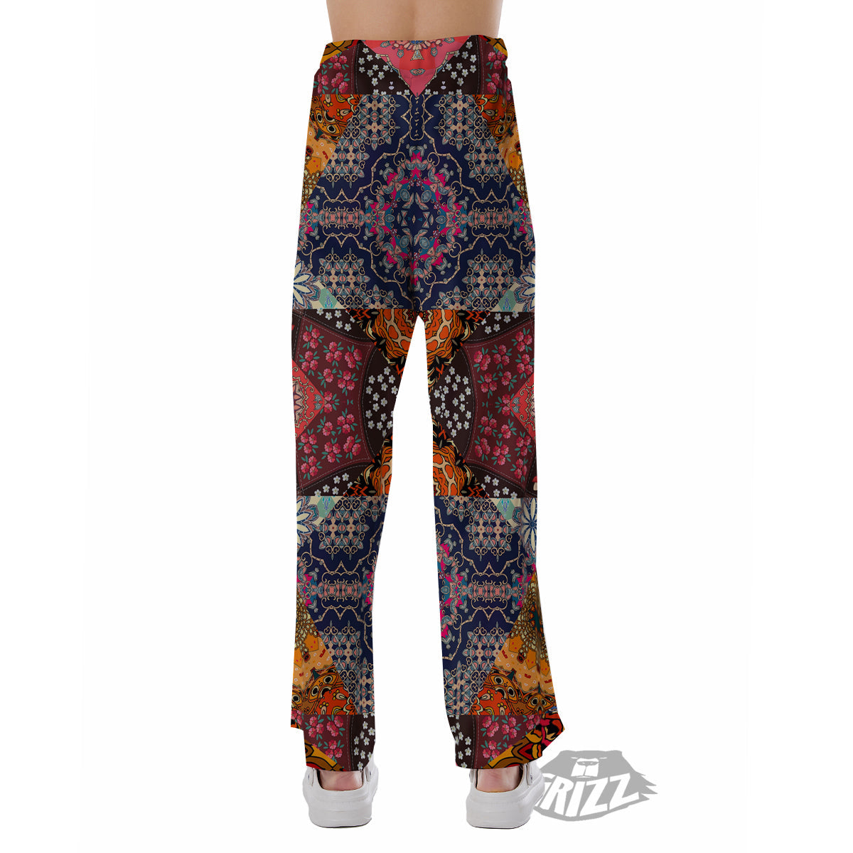 Patchwork Indian Flower Mandala Print Pattern Pajama Pants-grizzshop