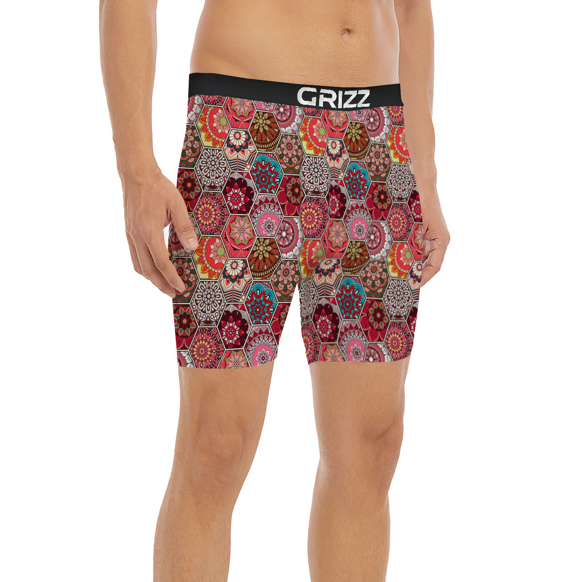 Patchwork Indian Print Pattern Boxer Briefs-grizzshop