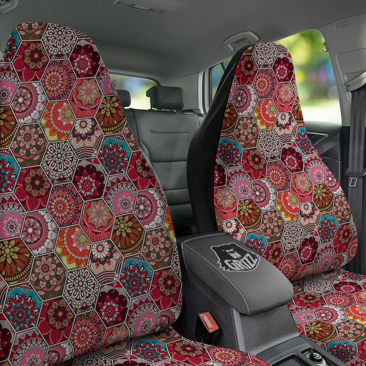 Patchwork Indian Print Pattern Car Seat Covers-grizzshop