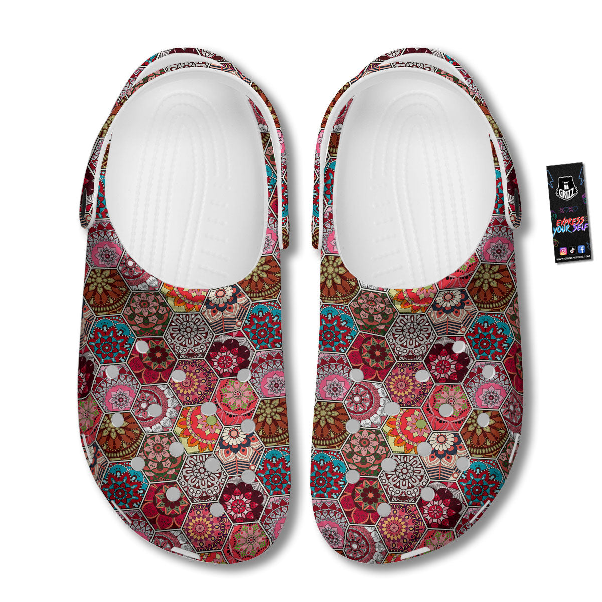 Patchwork Indian Print Pattern Clog-grizzshop