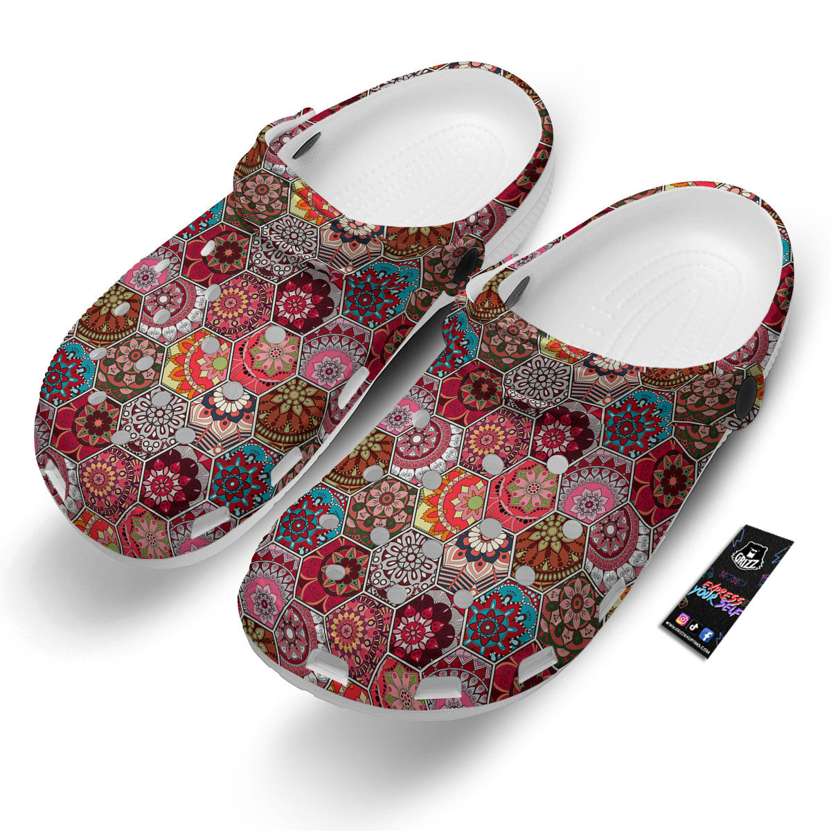 Patchwork Indian Print Pattern Clog-grizzshop
