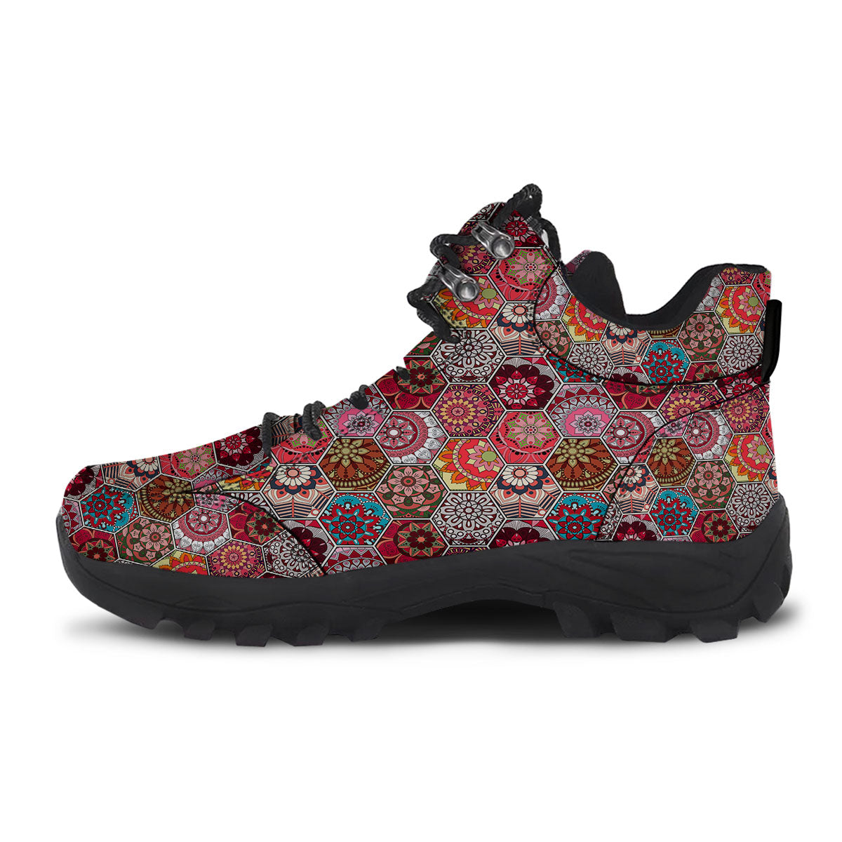 Patchwork Indian Print Pattern Hiking Shoes-grizzshop