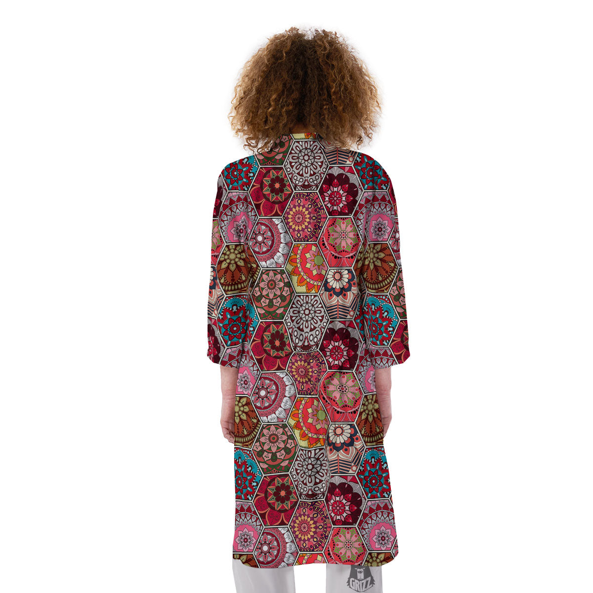 Patchwork Indian Print Pattern Kimono-grizzshop
