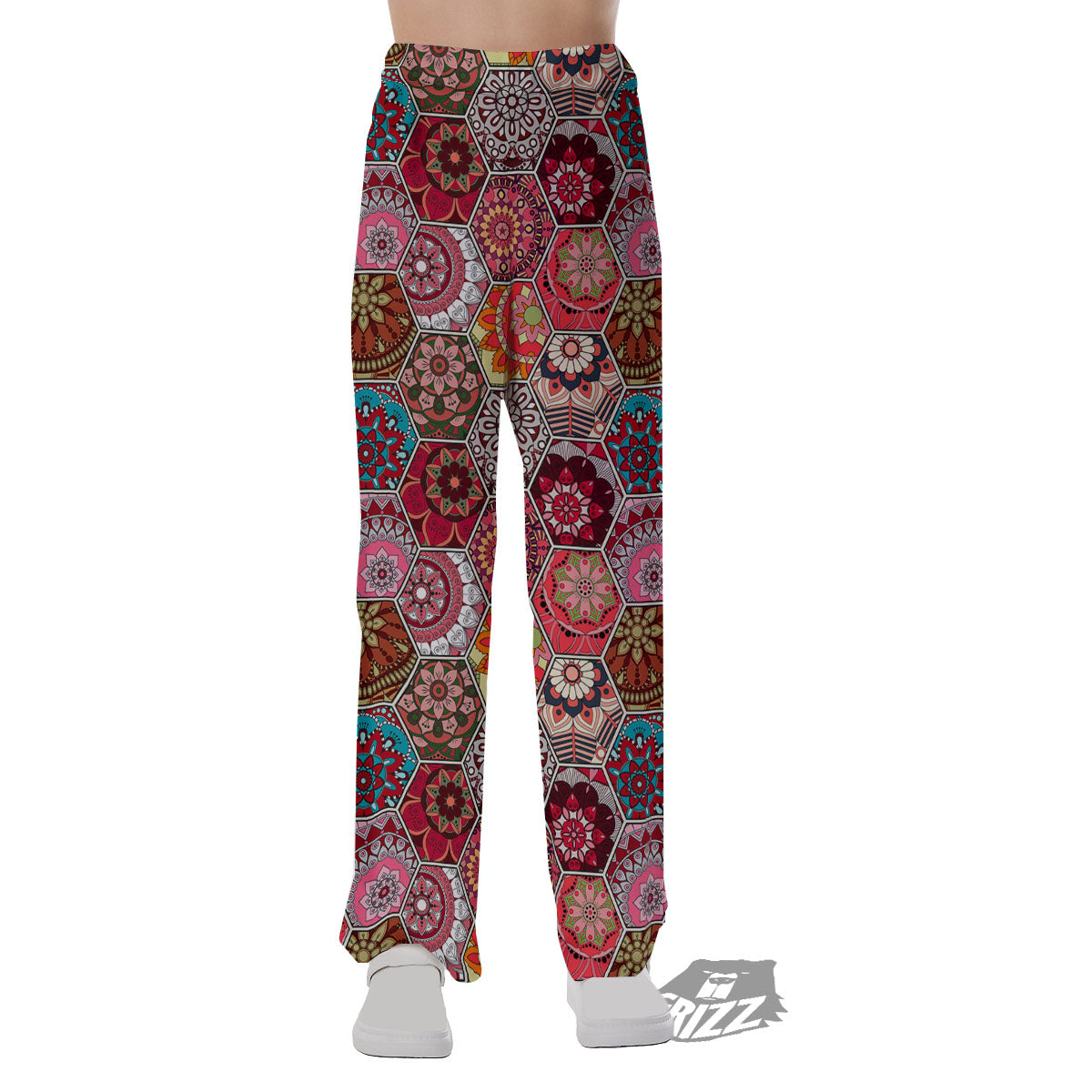 Patchwork Indian Print Pattern Pajama Pants-grizzshop