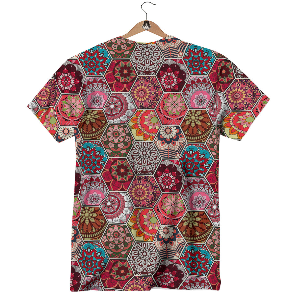 Patchwork Indian Print Pattern T-Shirt-grizzshop