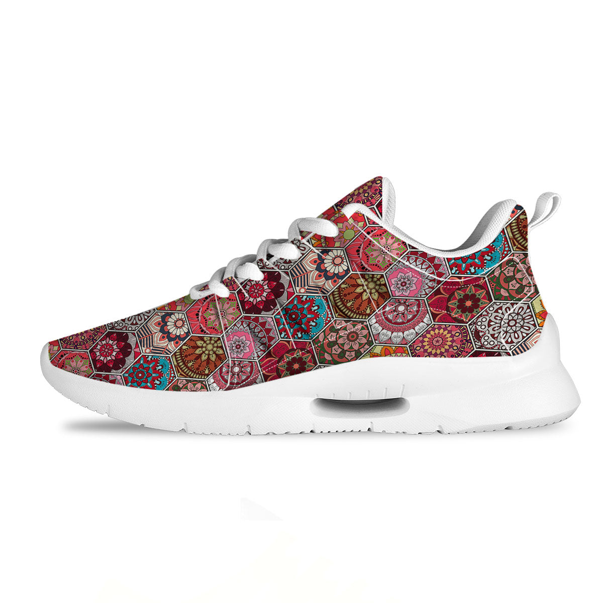 Patchwork Indian Print Pattern Tennis Shoes-grizzshop