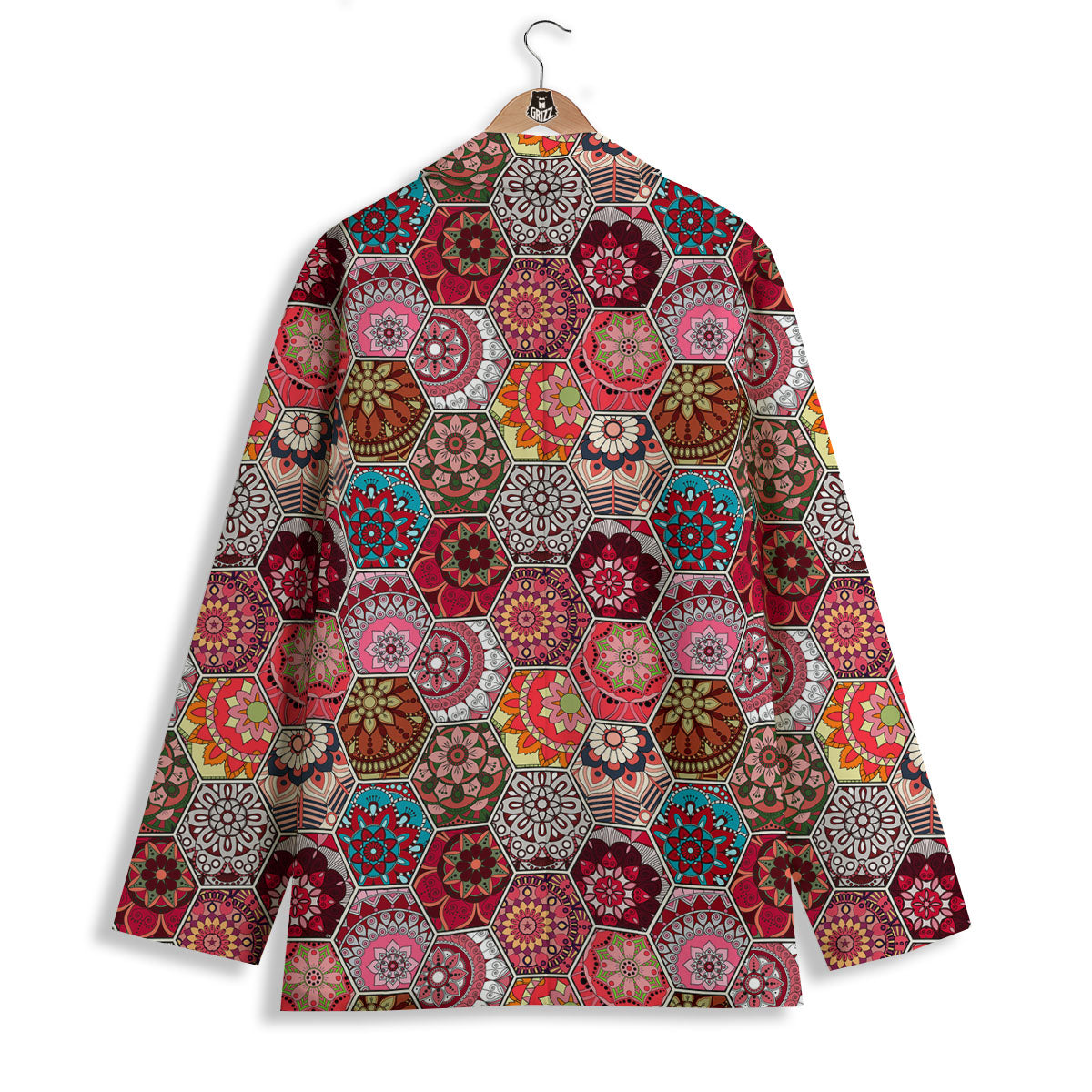 Patchwork Indian Print Pattern Women's Blazer-grizzshop