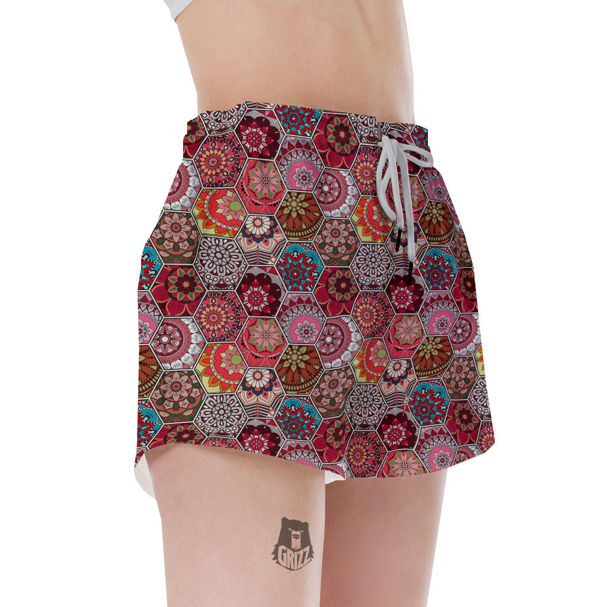 Patchwork Indian Print Pattern Women's Shorts-grizzshop