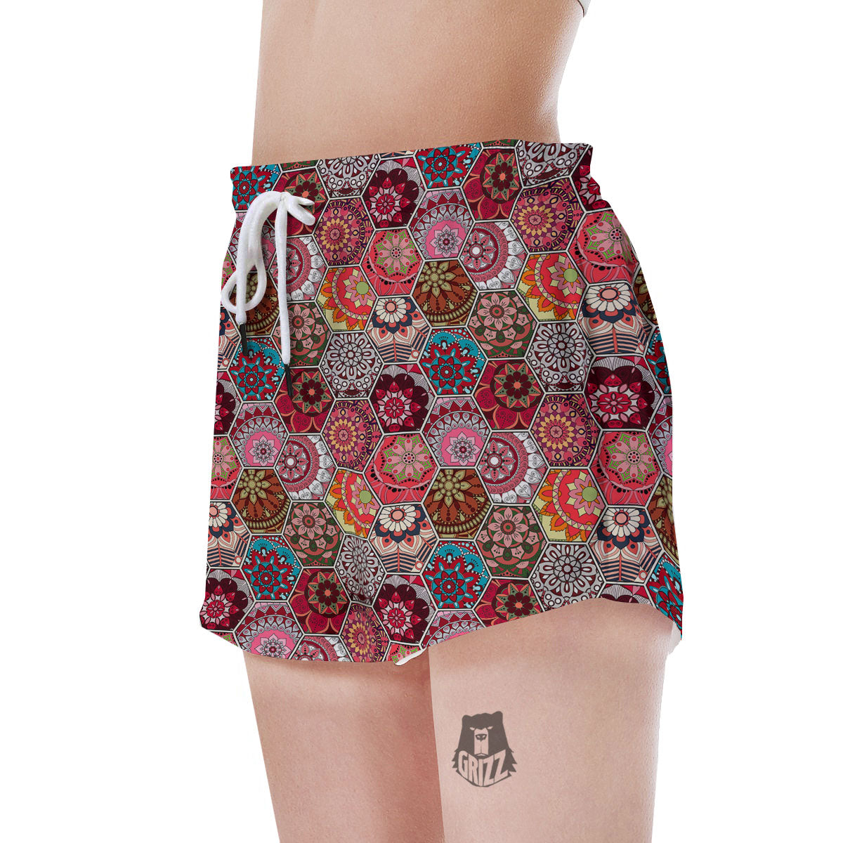 Patchwork Indian Print Pattern Women's Shorts-grizzshop