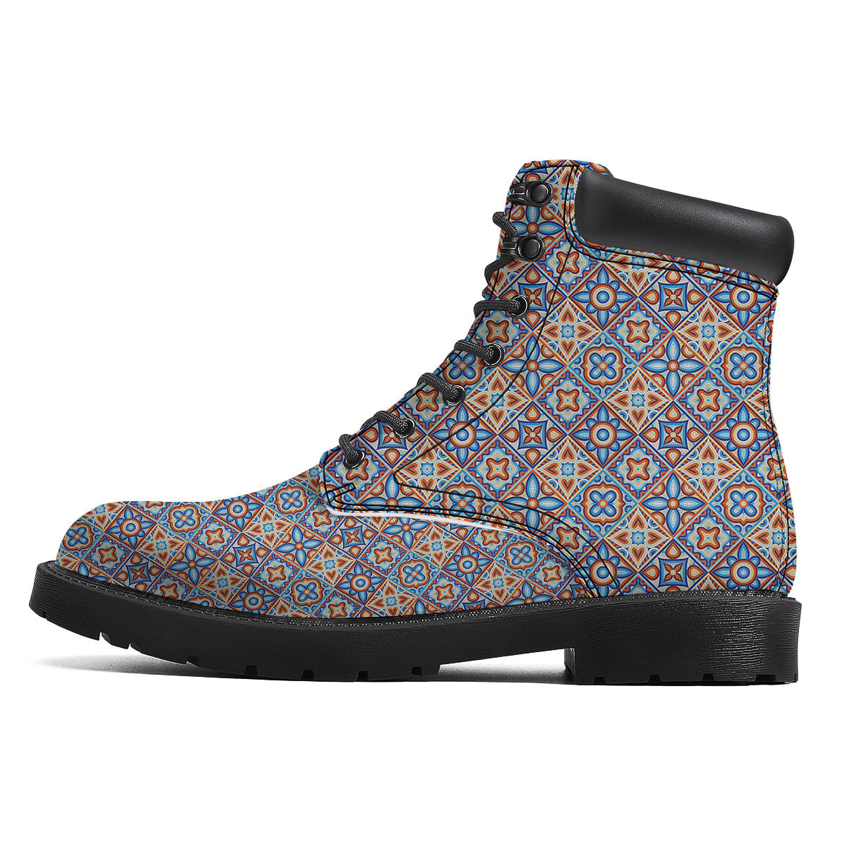 Patchwork Mosaic Print Pattern Boots-grizzshop