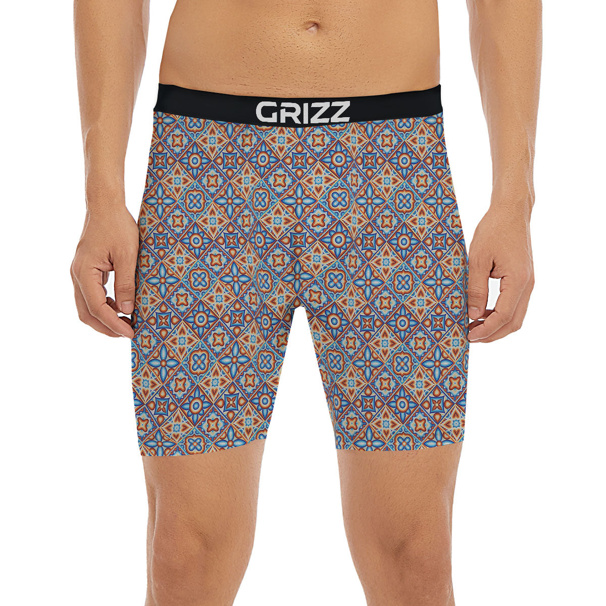 Patchwork Mosaic Print Pattern Boxer Briefs-grizzshop