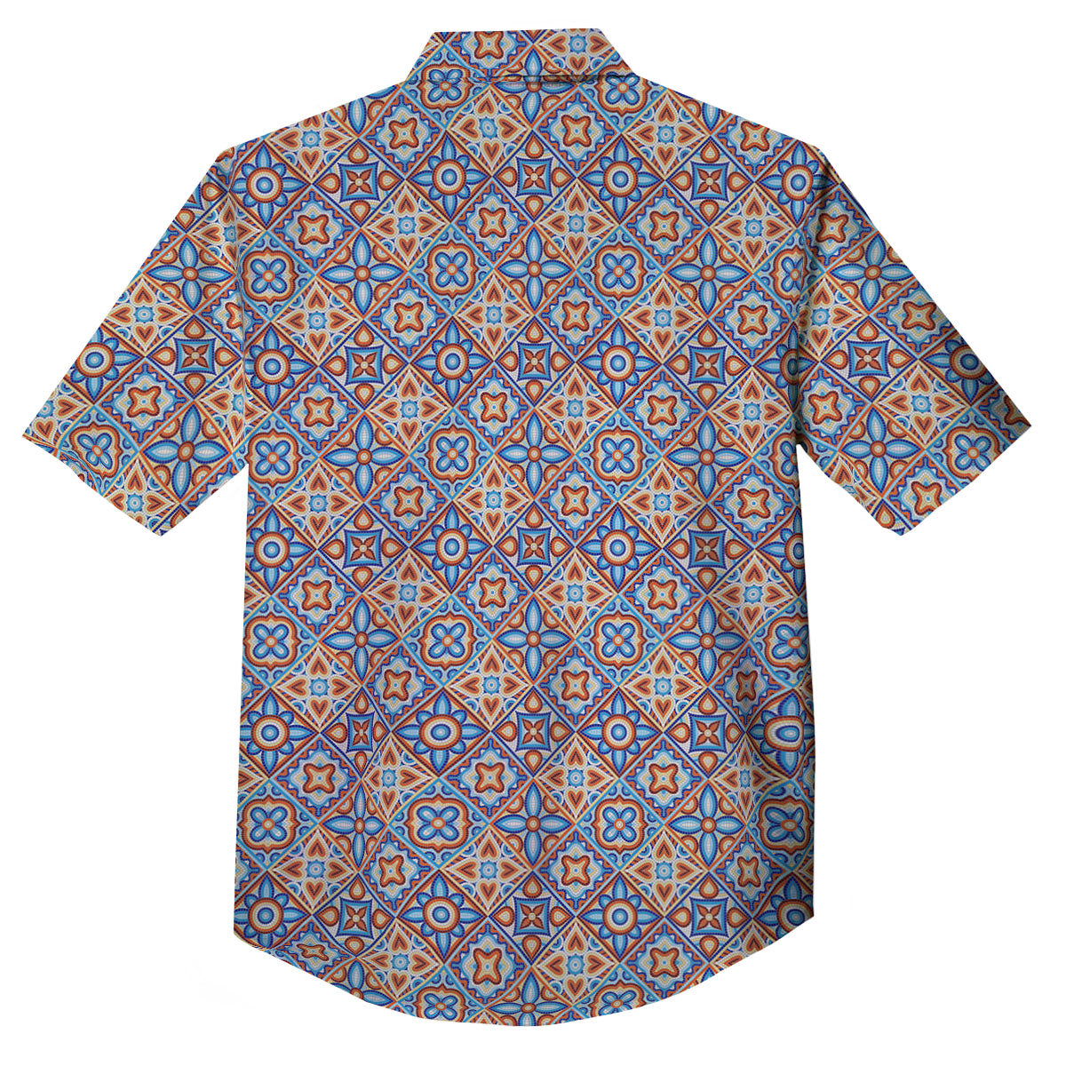 Patchwork Mosaic Print Pattern Button Up Shirt-grizzshop