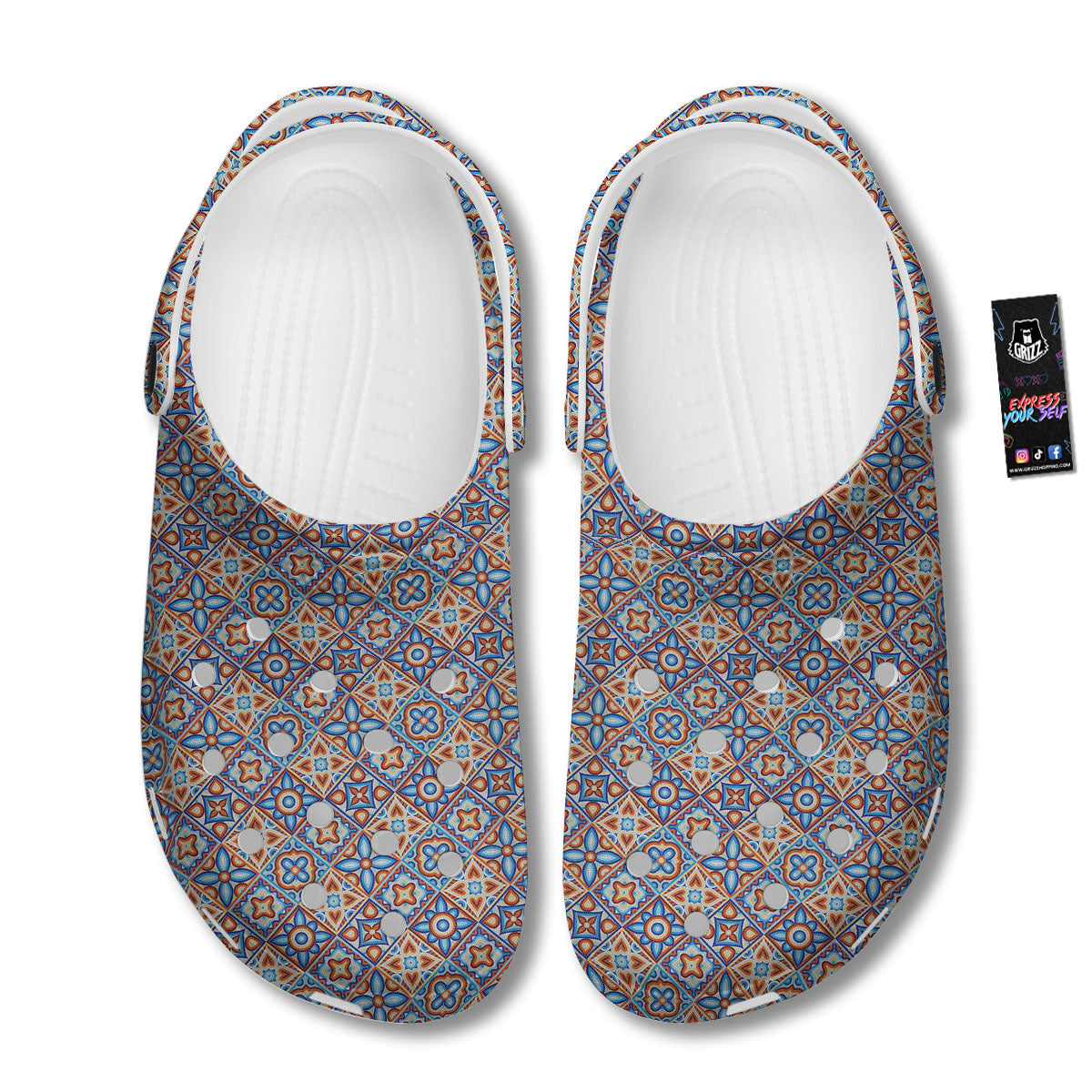 Patchwork Mosaic Print Pattern Clog-grizzshop